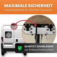 WOMOFIX Hecktürverriegelung am Schließbügel der Hecktür montiert – Befestigung an vorhandenen Schrauben ohne Bohren