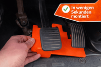 WOMOFIX PedalLock Lieferumfang – Pedalsperre, PUCK-Schloss und zwei Schlüssel