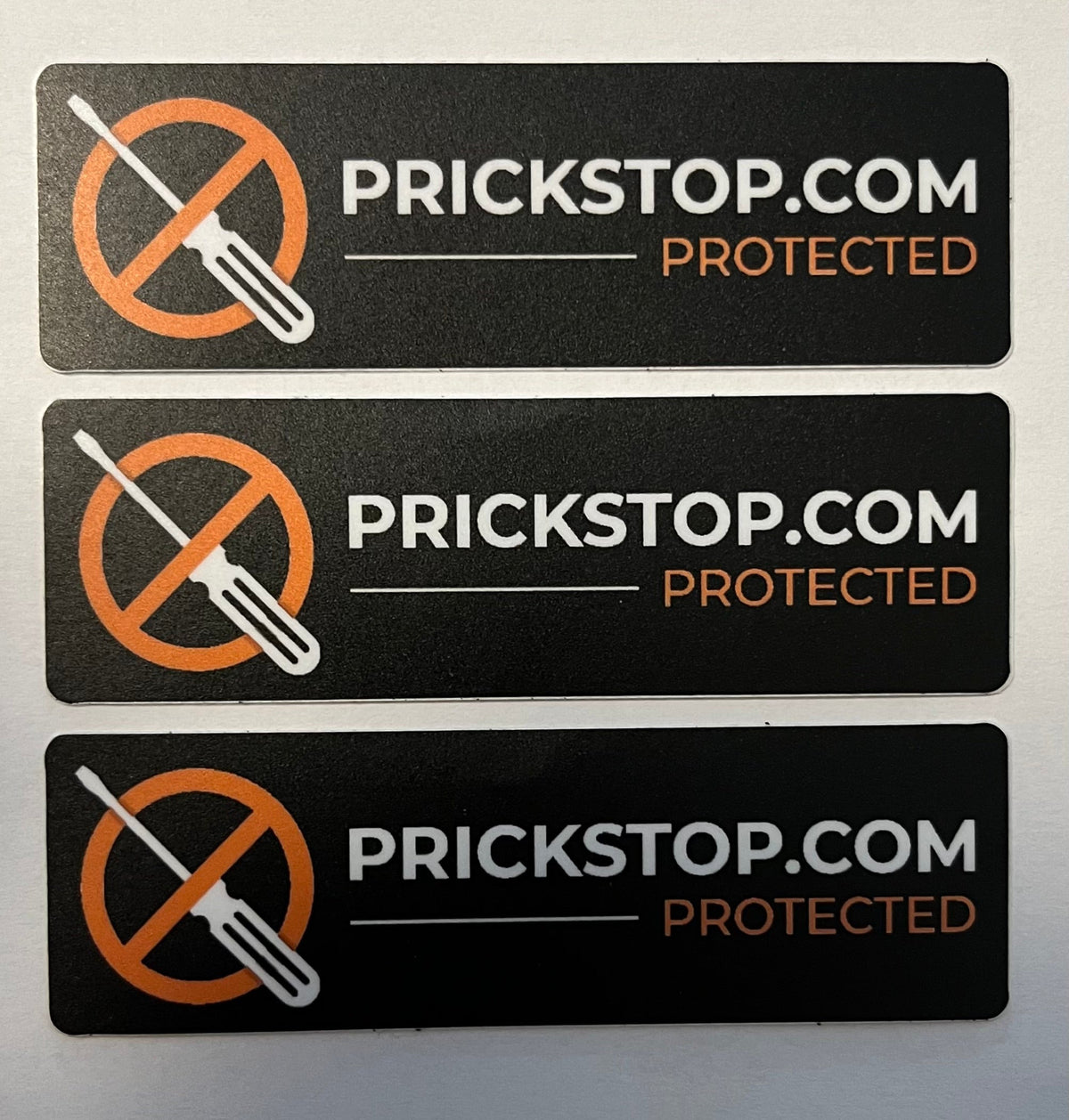 Prickstop Sicherheitsaufkleber in Schwarz für dezente Optik – Set mit 3 Stück